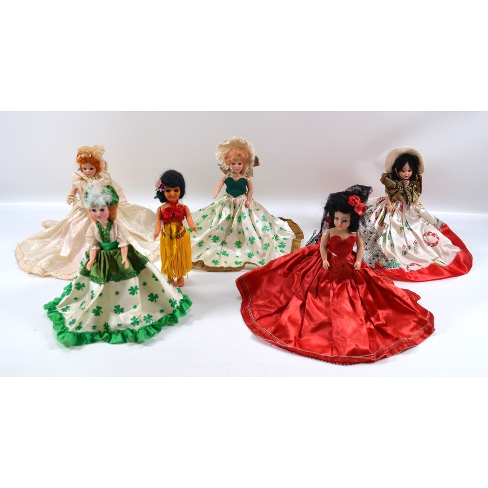Antique Vintage‎ 1940s Duchess Doll Corp Lot 7" Dolls Sleepy Eye Figure Lot of 6